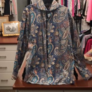 Steven Land Dress Shirt. Large. Blue Paisley. Like new